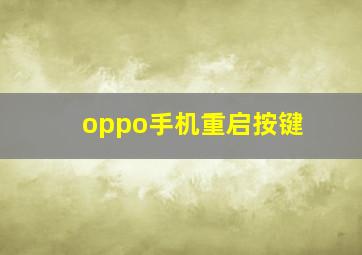 oppo手机重启按键