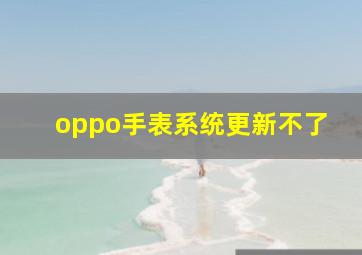 oppo手表系统更新不了