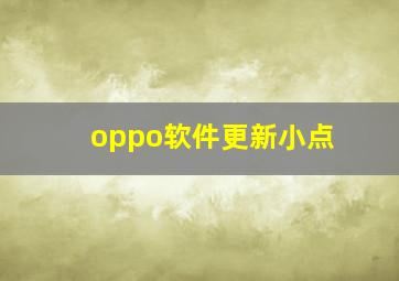 oppo软件更新小点