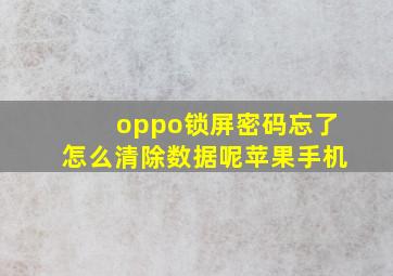 oppo锁屏密码忘了怎么清除数据呢苹果手机