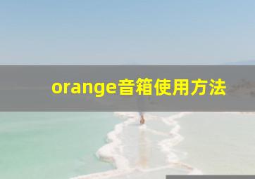 orange音箱使用方法