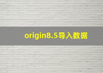 origin8.5导入数据