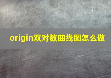 origin双对数曲线图怎么做