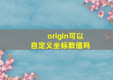 origin可以自定义坐标数值吗