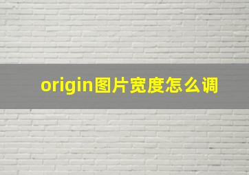 origin图片宽度怎么调