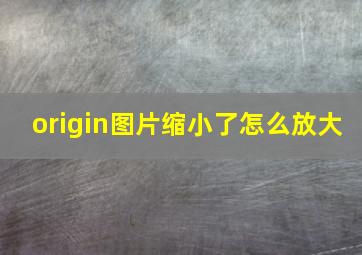 origin图片缩小了怎么放大