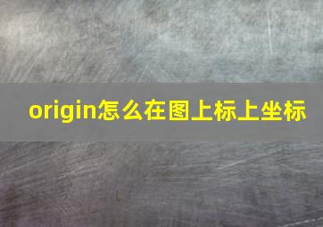 origin怎么在图上标上坐标