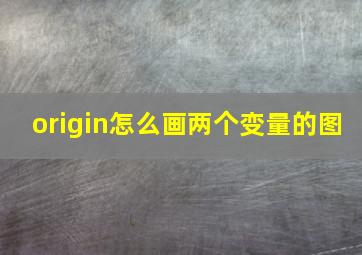 origin怎么画两个变量的图