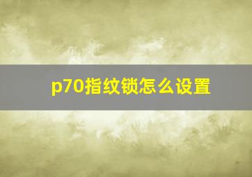 p70指纹锁怎么设置