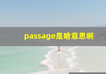 passage是啥意思啊