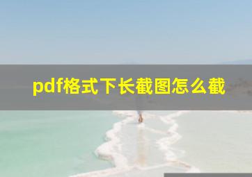 pdf格式下长截图怎么截