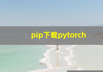 pip下载pytorch