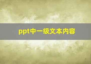 ppt中一级文本内容