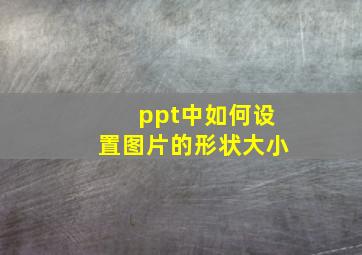 ppt中如何设置图片的形状大小