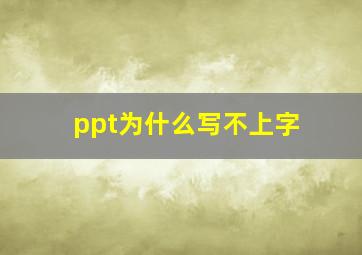 ppt为什么写不上字