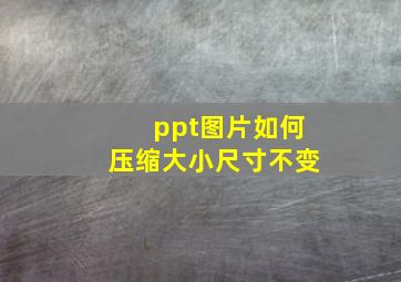 ppt图片如何压缩大小尺寸不变