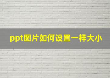 ppt图片如何设置一样大小