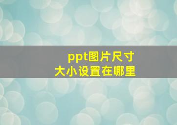 ppt图片尺寸大小设置在哪里