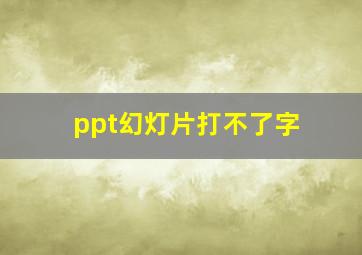 ppt幻灯片打不了字