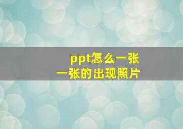 ppt怎么一张一张的出现照片