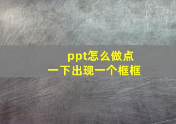 ppt怎么做点一下出现一个框框