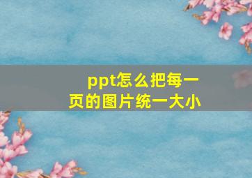 ppt怎么把每一页的图片统一大小