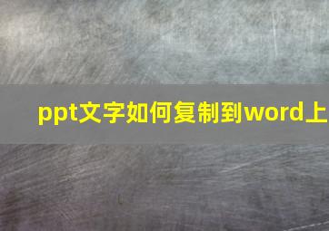 ppt文字如何复制到word上