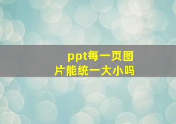 ppt每一页图片能统一大小吗