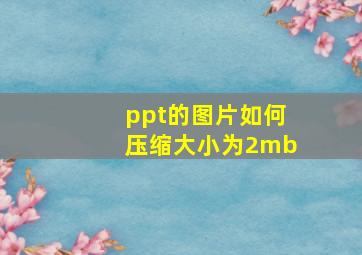 ppt的图片如何压缩大小为2mb