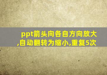 ppt箭头向各自方向放大,自动翻转为缩小,重复5次