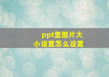 ppt里图片大小设置怎么设置