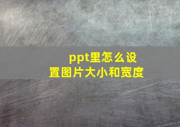 ppt里怎么设置图片大小和宽度