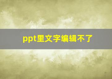 ppt里文字编辑不了