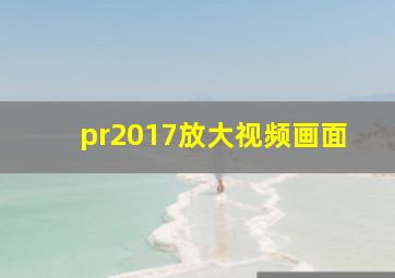 pr2017放大视频画面