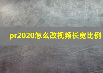 pr2020怎么改视频长宽比例