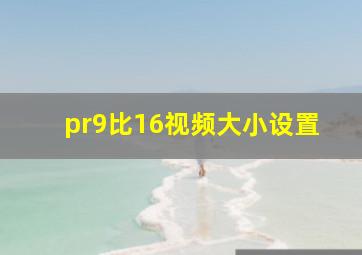 pr9比16视频大小设置