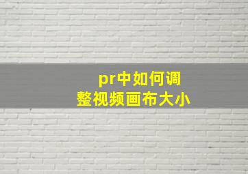 pr中如何调整视频画布大小