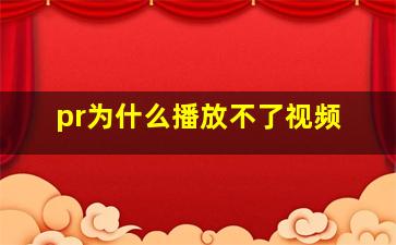 pr为什么播放不了视频