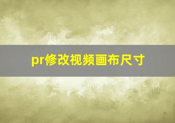 pr修改视频画布尺寸