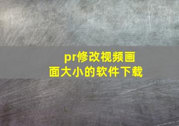 pr修改视频画面大小的软件下载