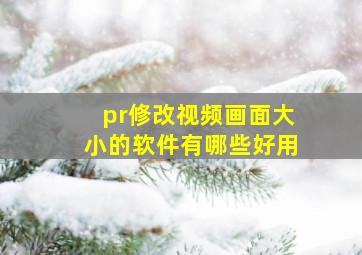 pr修改视频画面大小的软件有哪些好用