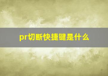 pr切断快捷键是什么