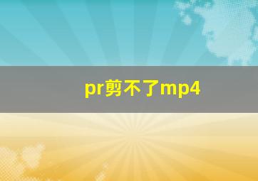 pr剪不了mp4