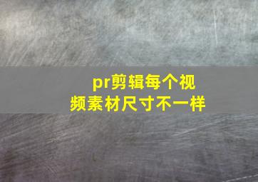 pr剪辑每个视频素材尺寸不一样