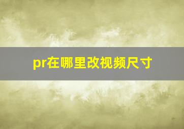 pr在哪里改视频尺寸