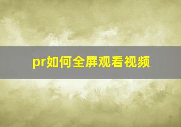 pr如何全屏观看视频