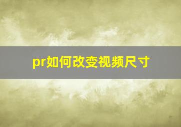 pr如何改变视频尺寸