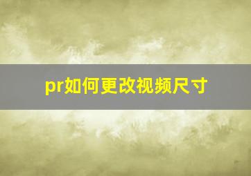 pr如何更改视频尺寸