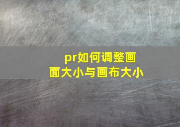 pr如何调整画面大小与画布大小