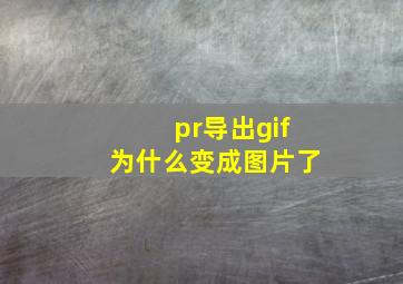 pr导出gif为什么变成图片了